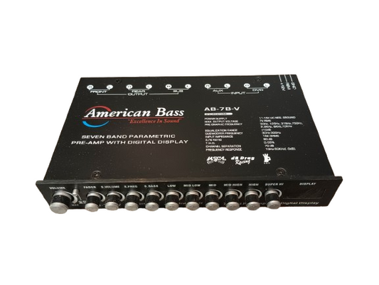 USED! American Bass AB-7B-V 7 Band Parametric Equalizer