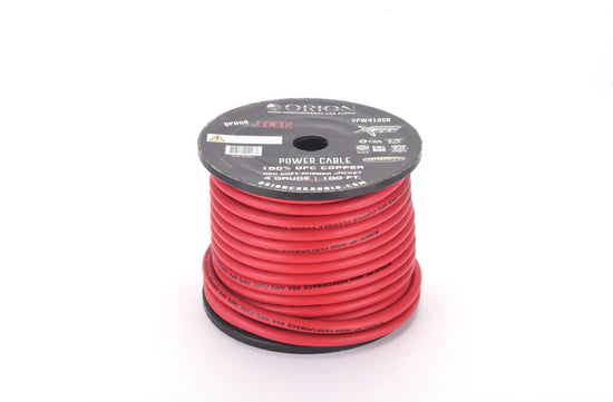 XTR PRO 4-GAUGE 100% OFC100FT WIRE ROLL - RED