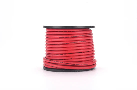 XTR PRO 4-GAUGE 100% OFC100FT WIRE ROLL - RED