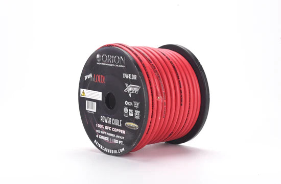 XTR PRO 4-GAUGE 100% OFC100FT WIRE ROLL - RED