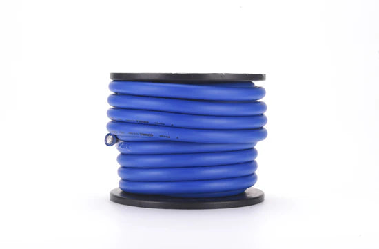 COBALT 0-GAUGE 50FT CCA WIRE ROLL - BLUE